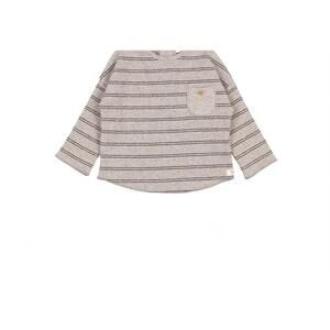 NEW BÚHO kid's soft rib shirt top in stone stripe